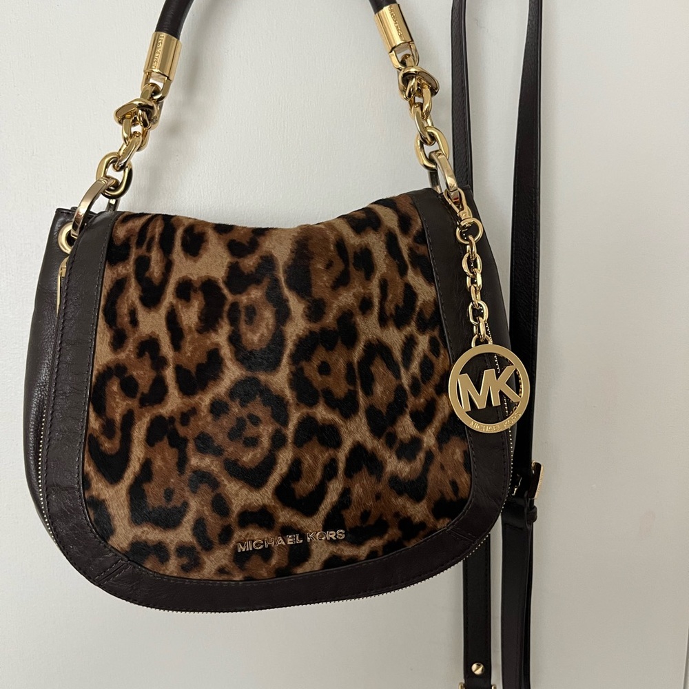 Michael Kors Brown Leopard Shoulder/Crossbody Bag